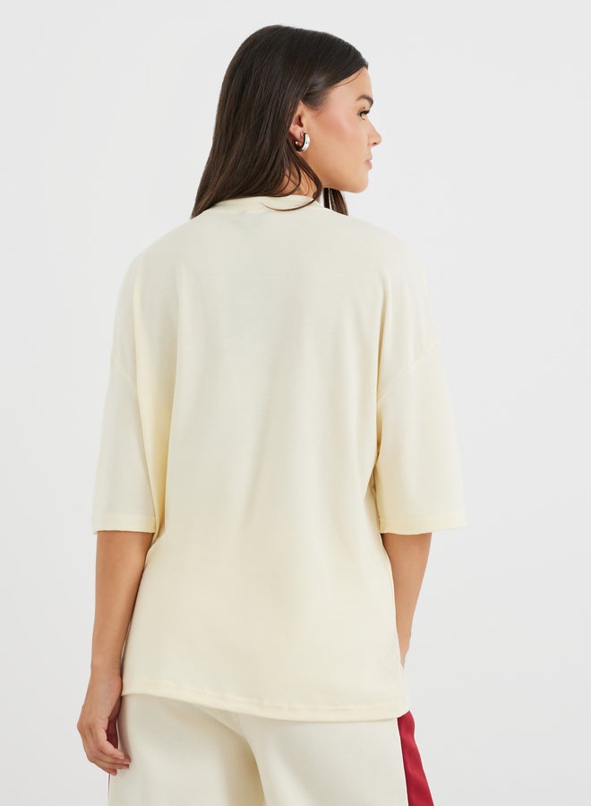 Styli Slogan Print Short Sleeve T-Shirt - Image 4