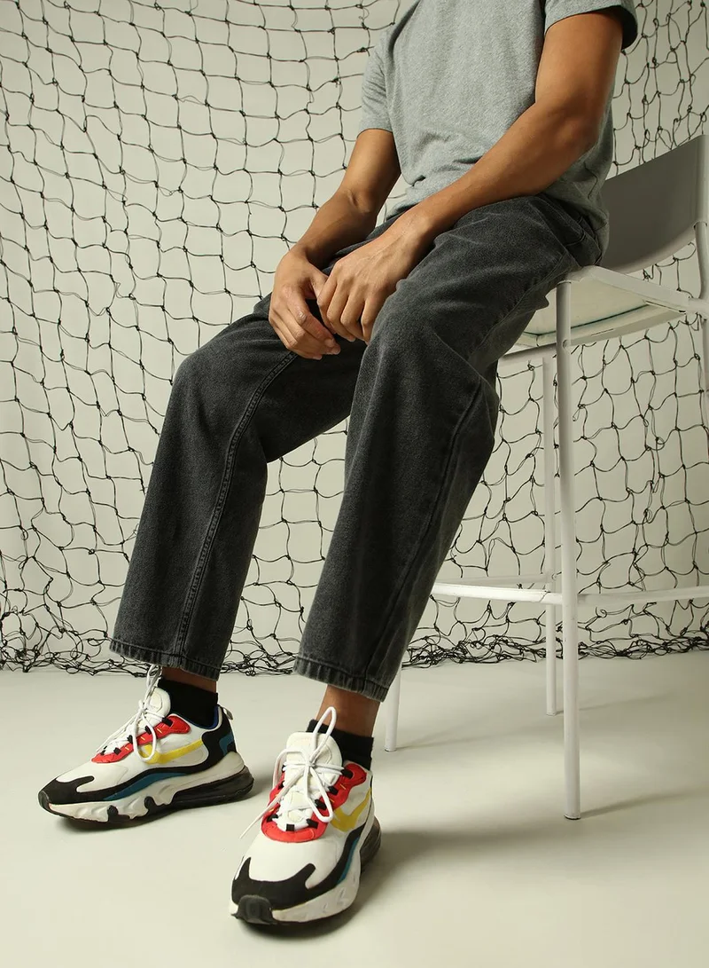 هوبرهولمي جينز رجالي أسود قطن % بتصميم ممزق وطول كامل بقصة واسعة