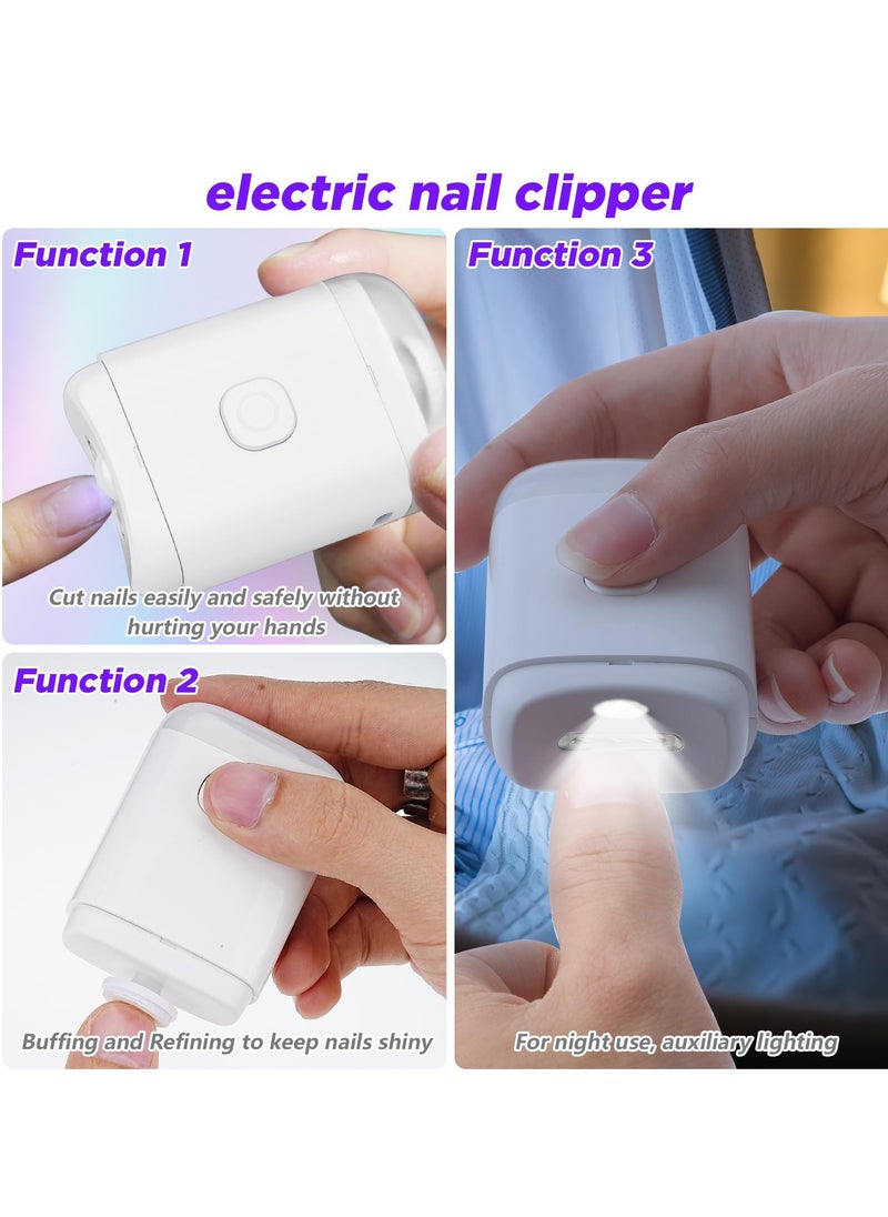 Captaintech Electric Nail Clipper and Trimmer with Light and Nail Scrap Storage - 2-in-1 Automatic Fingernail Cutter and File for Babies, Kids, and Adults.  - Image 4