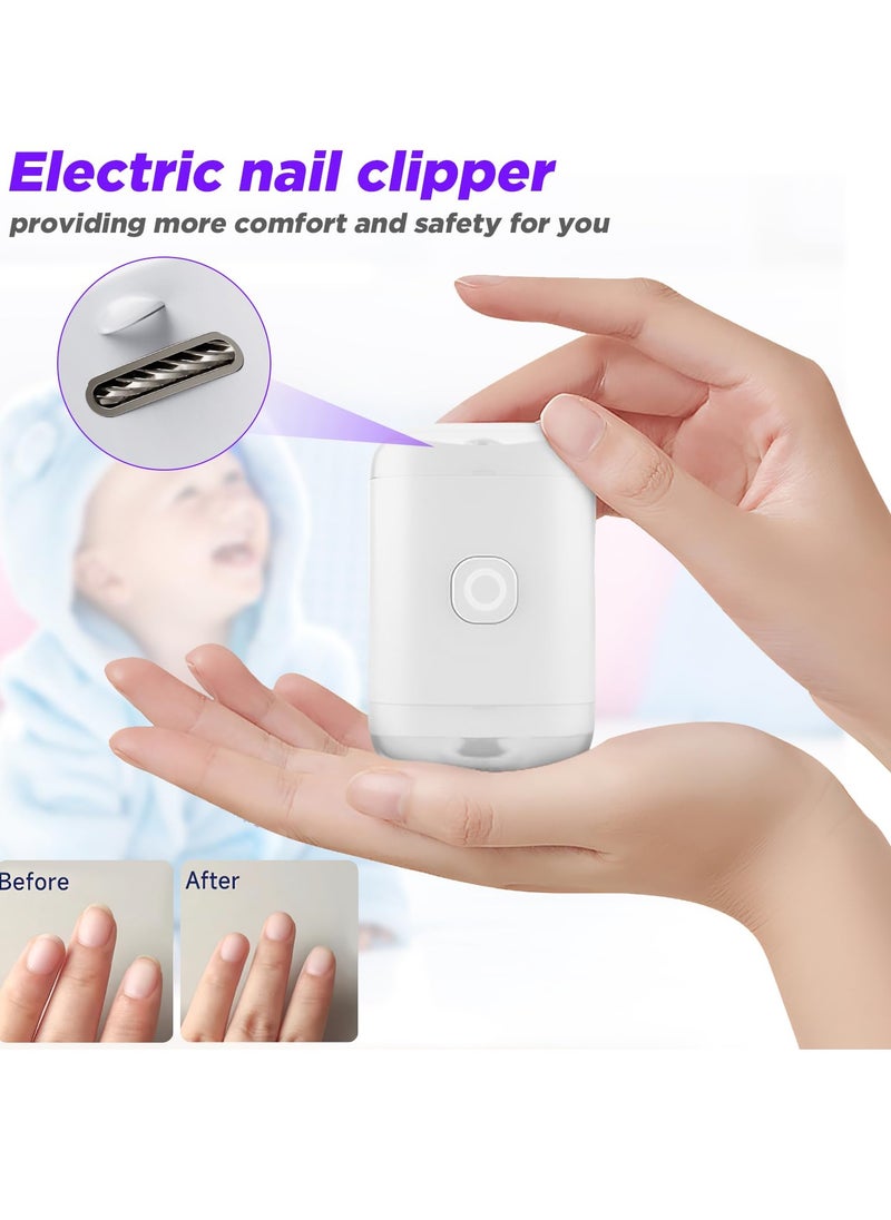 Captaintech Electric Nail Clipper and Trimmer with Light and Nail Scrap Storage - 2-in-1 Automatic Fingernail Cutter and File for Babies, Kids, and Adults.  - Image 3