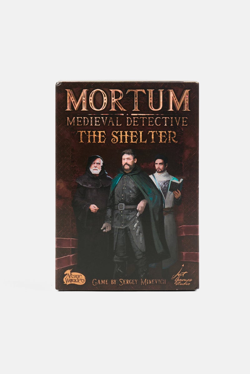 Arcane Wonders Mortum Medieval Detective The Shelter Board Game, Brown - Image 1