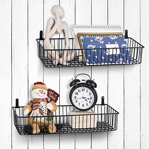 Wetheny Farmhouse Décor Metal Wire Organizer Storage Basket Bin(8 Pack)-Toilet Paper Storage-Organization and Storage for Bedroom, Bathroom, Kitchen Cabinets, Pantry, Laundry Room, Garage (Black) - Image 5