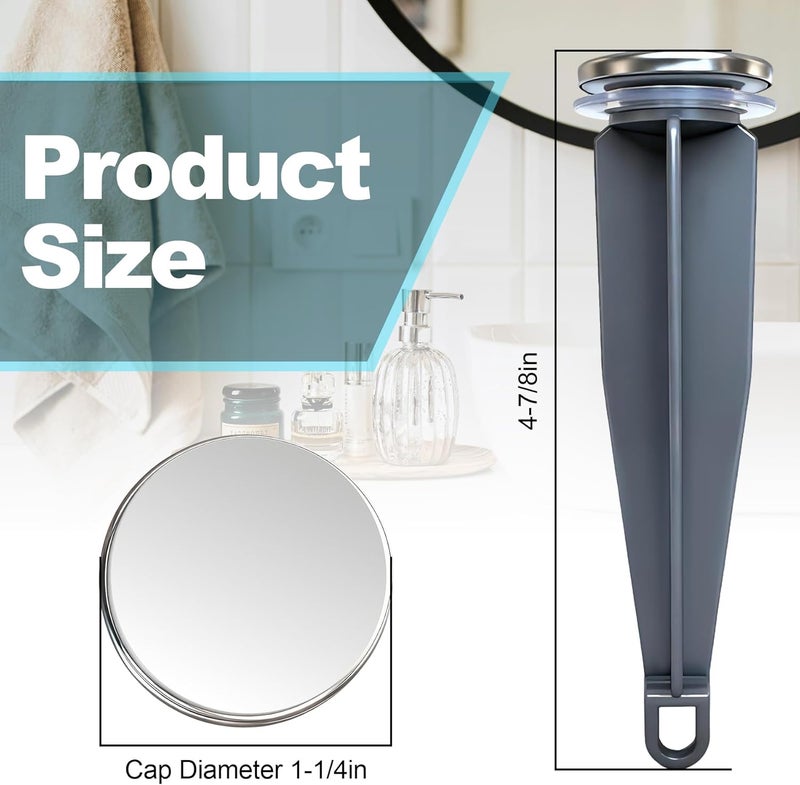 FullMayPro Bathroom Sink Pop-Up Stoppers Compatible with Moen 88994, Chrome Bathroom Sink Drain Plunger,4-7/8 High, 1-1/4 Cap Dia,with 1 Mounting Hole and Sealing Gasket,Not Universal(3 Pack) - Image 2