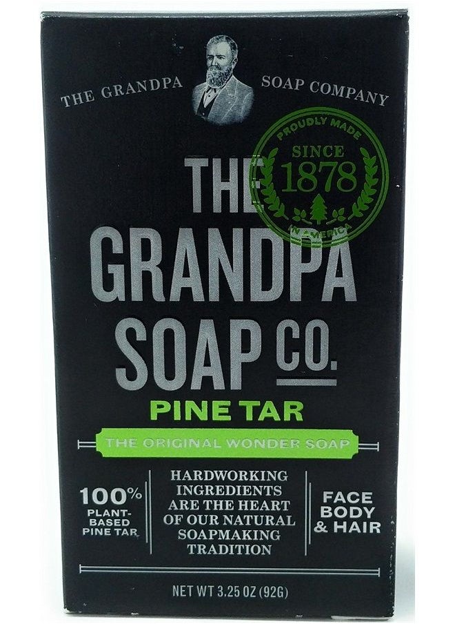 GRANDPA'S Grandpas Wonder Pine Lathers White Tar Bath Bar Soap - 3.25 Oz  - Image 1