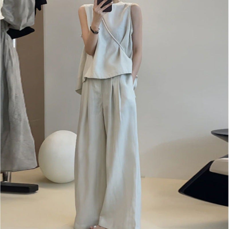 2024 Summer Korean Chic Two-Piece Set for Women Pants  - Image 1