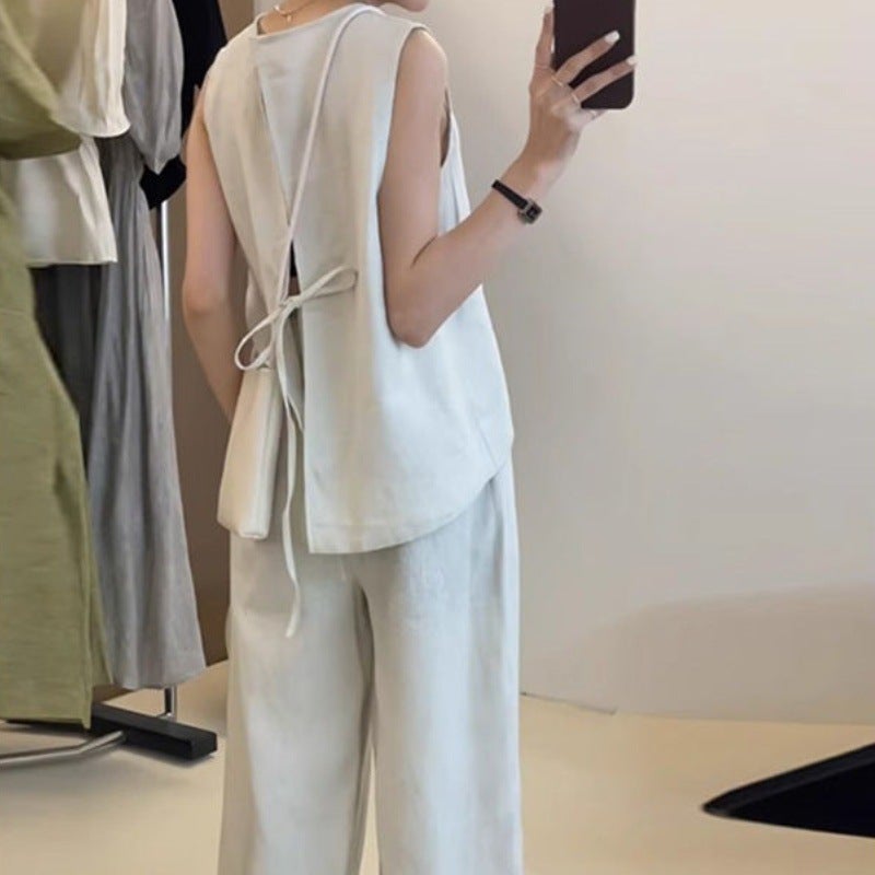 2024 Summer Korean Chic Two-Piece Set for Women Pants  - Image 2