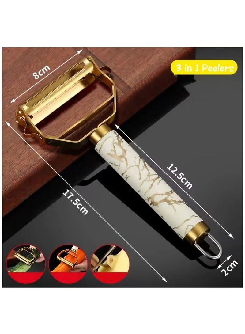 جيوستوس مقشرة من الفولاذ المقاوم للصدأ ، 18 × 8x2 سم ، ذهبية - Image 3