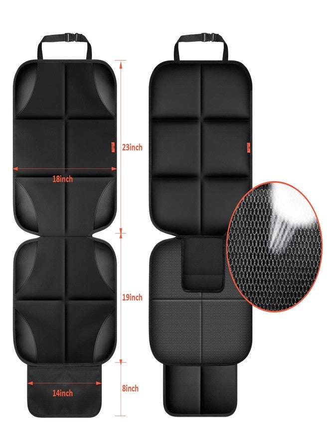 XHYANG Car Seat Protector 1 Pack Car Seat Cushion Mat Thickest Padding,Waterproof 600D Fabric Car Seat Covers for Non-Slip Backing Mesh Pockets for Baby and Pet (Black, 1 Pc) - Image 3