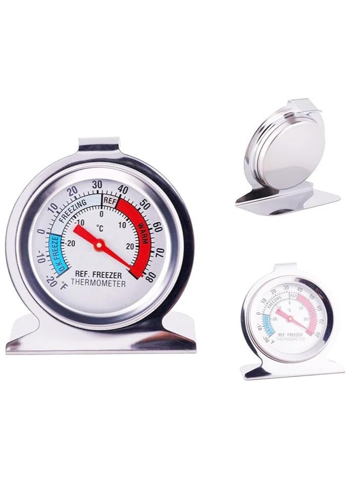 Stainless Steel Refrigerator Freezer Thermometer | Large Dial, Hanging Gauge | -20~80℉ Temperature Range | Ideal for Home, Kitchen, Restaurant Coolers & Fridges - Image 2