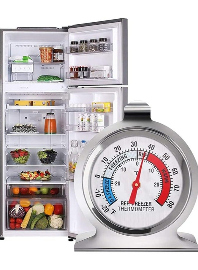 Stainless Steel Refrigerator Freezer Thermometer | Large Dial, Hanging Gauge | -20~80℉ Temperature Range | Ideal for Home, Kitchen, Restaurant Coolers & Fridges - Image 4