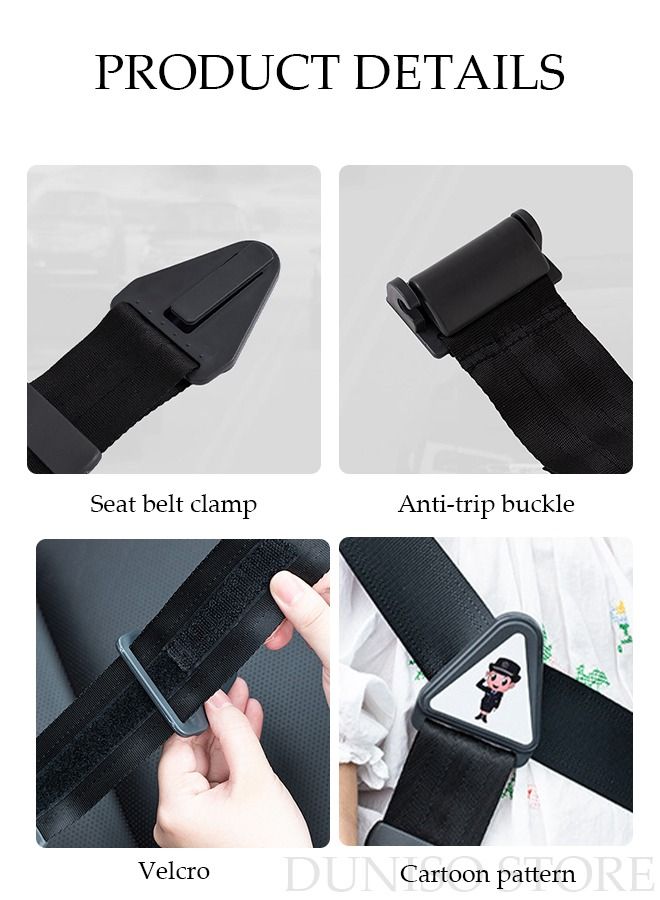 DUNISO 2PCS Seatbelt Adjuster for Kids Car Seatbelt Adjuster with Safety Clips and Adjustment Strap Car Seat Accessories for Childs Adults Shoulder Neck Comfort and Travel Driving Protection-Blue  - Image 3