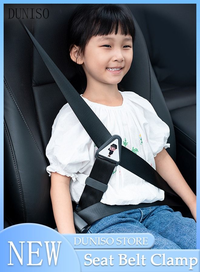 DUNISO 2PCS Seatbelt Adjuster for Kids Car Seatbelt Adjuster with Safety Clips and Adjustment Strap Car Seat Accessories for Childs Adults Shoulder Neck Comfort and Travel Driving Protection-Blue  - Image 1
