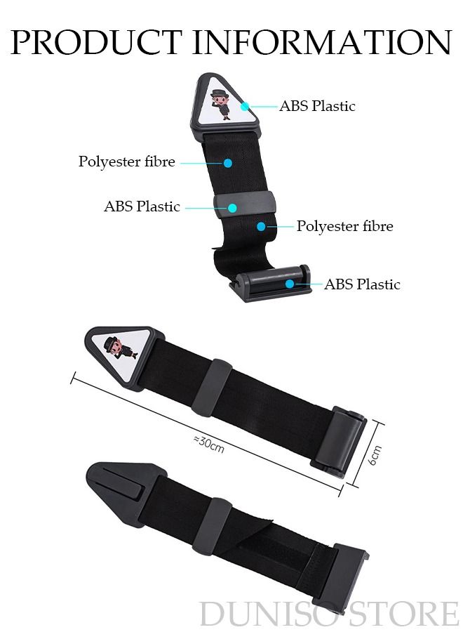 DUNISO 2PCS Seatbelt Adjuster for Kids Car Seatbelt Adjuster with Safety Clips and Adjustment Strap Car Seat Accessories for Childs Adults Shoulder Neck Comfort and Travel Driving Protection-Blue  - Image 4