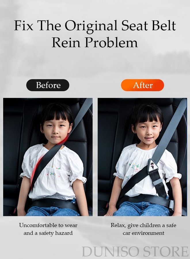 DUNISO 2PCS Seatbelt Adjuster for Kids Car Seatbelt Adjuster with Safety Clips and Adjustment Strap Car Seat Accessories for Childs Adults Shoulder Neck Comfort and Travel Driving Protection-Blue  - Image 5
