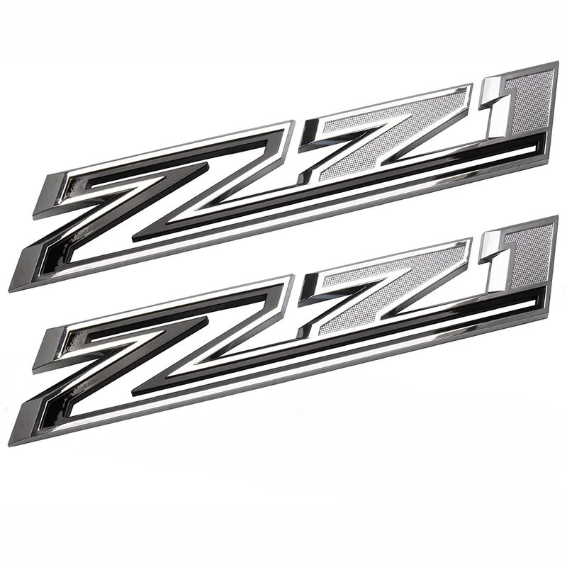 2pack 20192024 OEM Z71 Emblems Side Decals Badges Compatible with Silverado Z71 Parts 84632695 Chrome Black