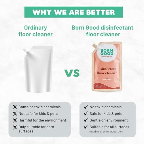 Born Good Natural Floor Cleaner | 1000ml | Turkish Applewood Fragrance | Kid & Pet Safe | Tough on Germs & Dirt | Plant-Based, Biodegradable, Non-Toxic, Eco-Friendly | Safe for expensive flooring - Image 3