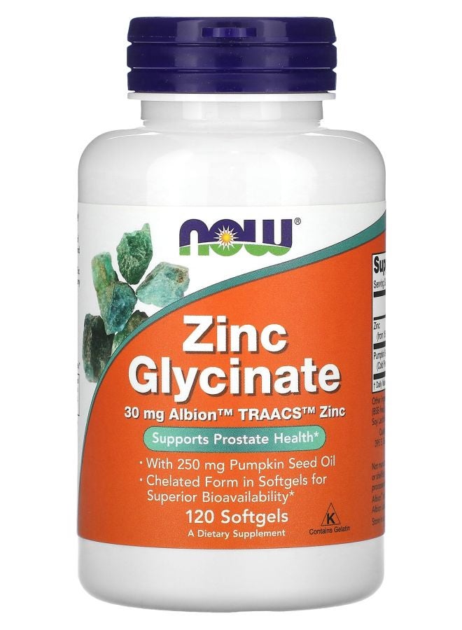 now Zinc Glycinate 120 Softgels