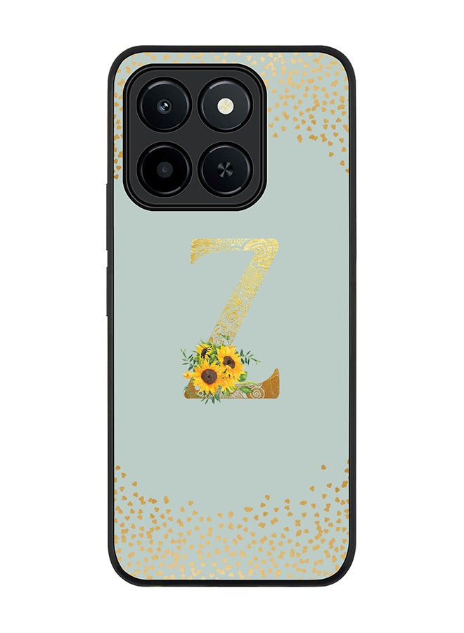 Stylizedd For Honor X6c Case,Slim fit Camera Protection, Shockproof Thin Phone cover  - Custom Floral Monogram - Z  (Light Grey )