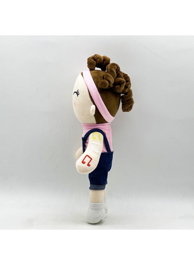 Plush Toy Miss Rachel Cute Denim Overalls 40cm Soft Stuffed Figure - Image 3
