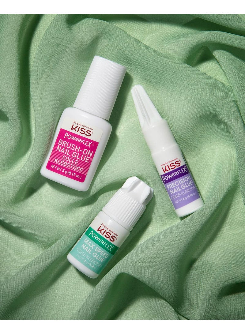 KISS PowerFlex Maximum Speed Nail Glue for Press On Nails, Super Strength Flex Formula Nail Adhesive, Includes One Bottle 3g (0.10 oz.) with Twist-Off Cap & Nozzle Tip Squeeze Applicator - Image 2