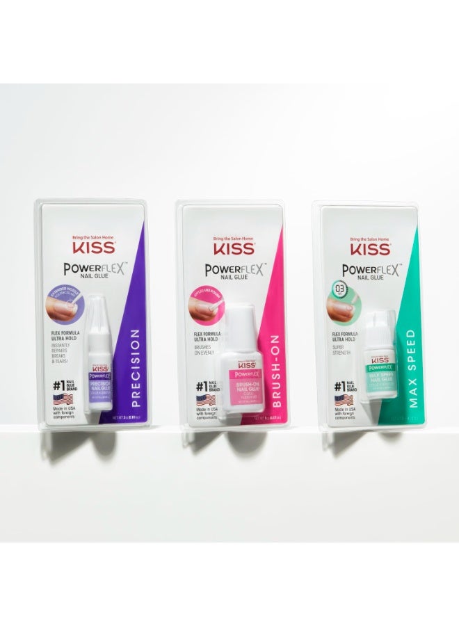 KISS PowerFlex Maximum Speed Nail Glue for Press On Nails, Super Strength Flex Formula Nail Adhesive, Includes One Bottle 3g (0.10 oz.) with Twist-Off Cap & Nozzle Tip Squeeze Applicator - Image 3