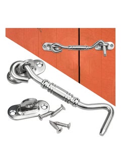 Y&D SYOSI Gate Hook Eye Latch, 2 Pcs 4 Inch Barn Door Lock and Stainless Steel Swivel Window Lock, Brace Silent Holder with Mounting Screws for Garage, Garden Gates, Closet Shed  - Image 5