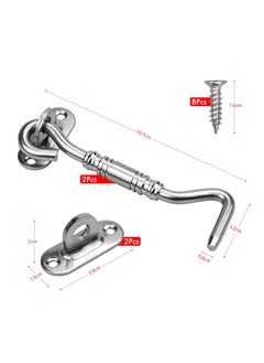 Y&D SYOSI Gate Hook Eye Latch, 2 Pcs 4 Inch Barn Door Lock and Stainless Steel Swivel Window Lock, Brace Silent Holder with Mounting Screws for Garage, Garden Gates, Closet Shed  - Image 2