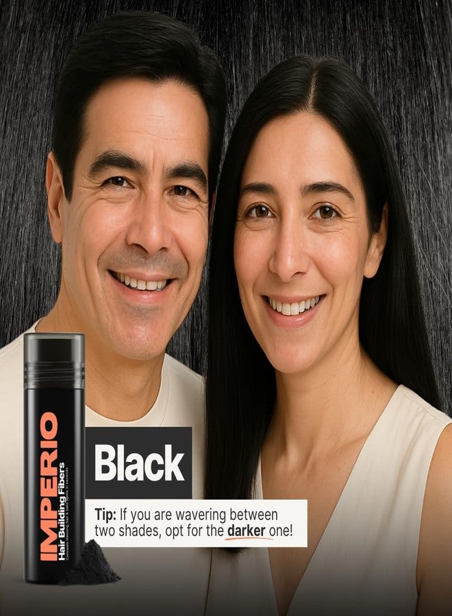 IMPERIO Hair Building Fibers for Thinning Hair - 26g Premium Hair Fibers for Women & Men in Hairdresser Quality - Hair thickening in less than 20 seconds (Black) - Image 2