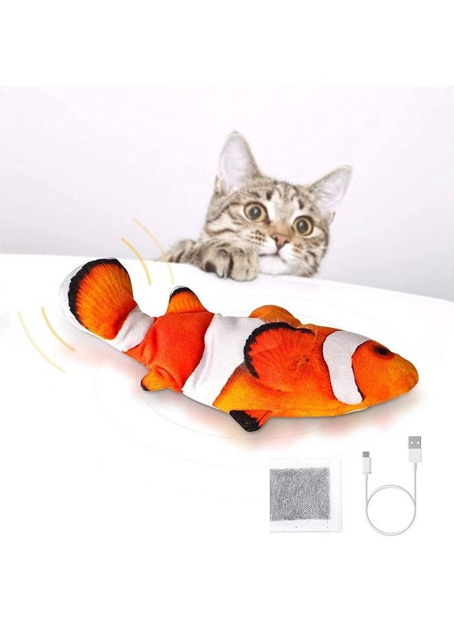 Neostyle Electric Moving Fish Cat Toy Orange White
