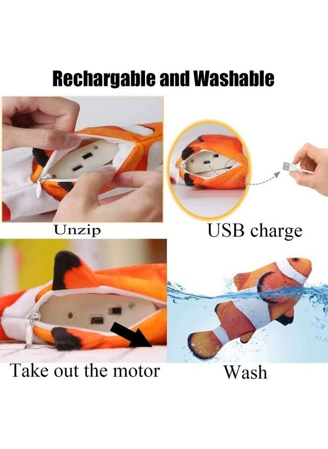 Neostyle Electric Moving Fish Cat Toy Orange White