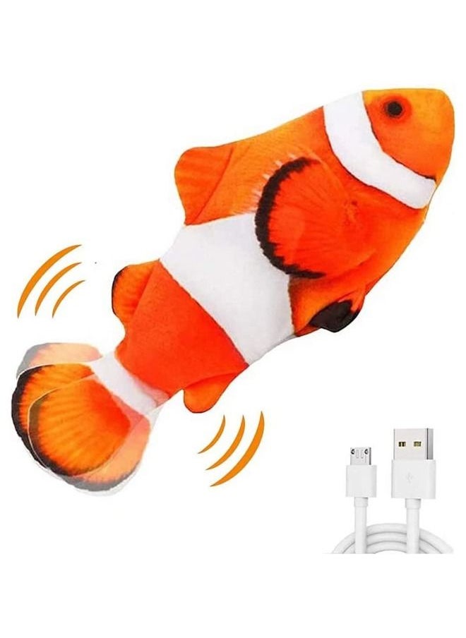 Neostyle Electric Moving Fish Cat Toy Orange White