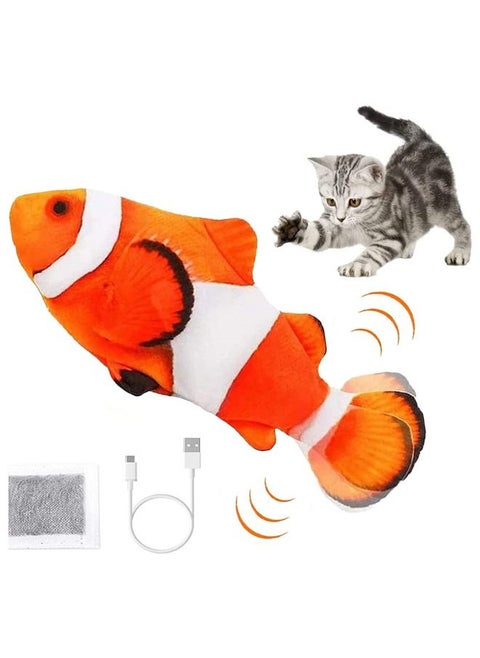 Neostyle Electric Moving Fish Cat Toy Orange White