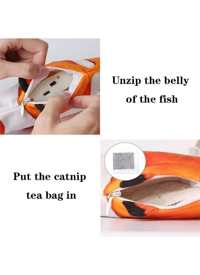 Neostyle Electric Moving Fish Cat Toy Orange White