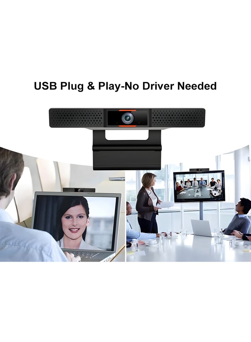 UT700 1080P Webcam - Auto Focus - Built-in Microphone - USB 2.0 - Support MJPG and YUY2 - Suitable for Meetings, Teaching and Live Broadcasting - 2m Cable - Black - Image 3