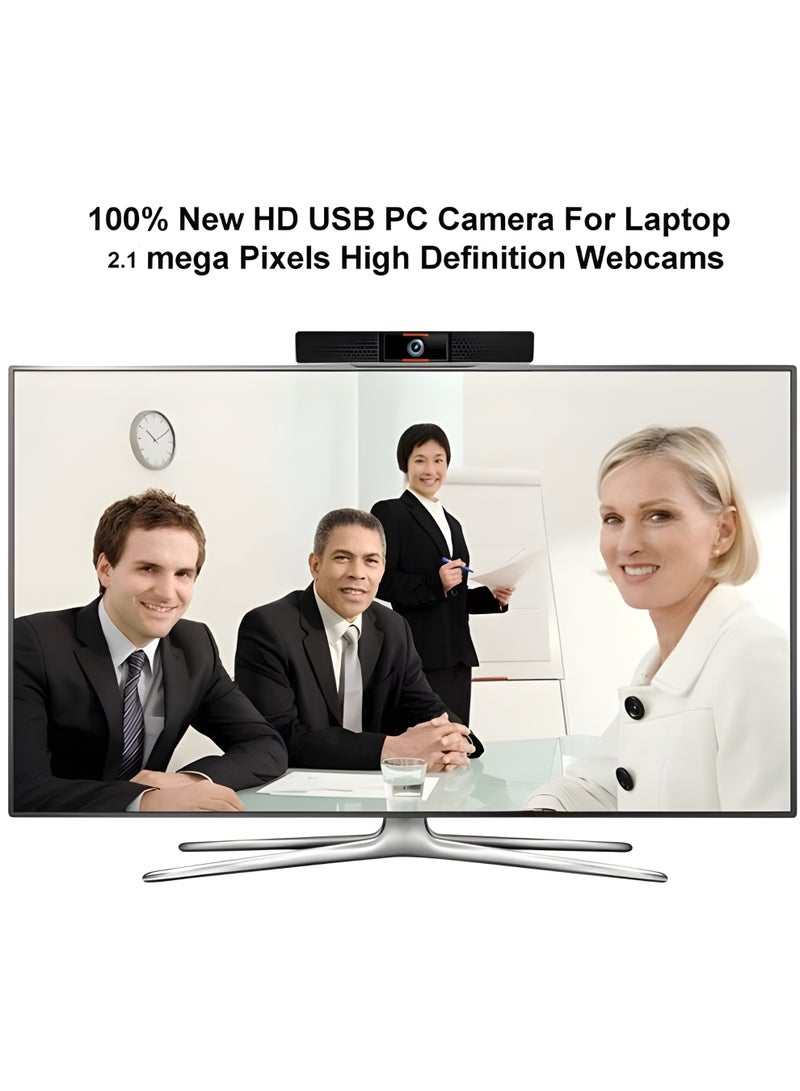 UT700 1080P Webcam - Auto Focus - Built-in Microphone - USB 2.0 - Support MJPG and YUY2 - Suitable for Meetings, Teaching and Live Broadcasting - 2m Cable - Black - Image 2