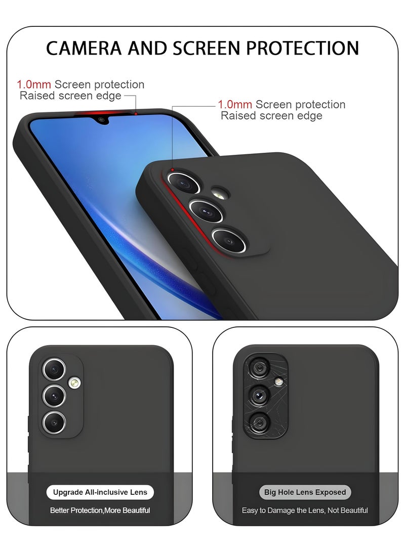 SARAOONT Samsung Galaxy M15- 2-Pack Matte Silicone Case Cover - Slim, Colorful, Good Grip (Black, Blue) - Image 5