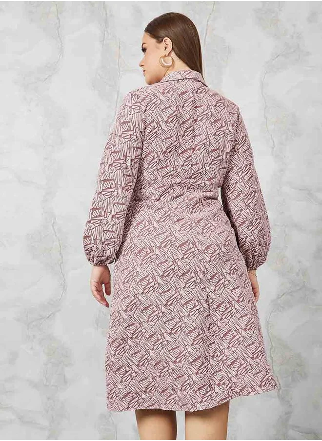Styli Jacquard A-Line Blazer Midi Dress