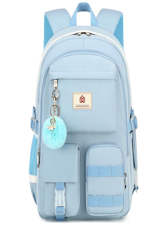 KIDNUO Backpack for girls Laptop Backpacks 15.6 Inch College Cute Bookbag Anti Theft Primary Elementary School Bag Daypack, Blue, Large, Sc - Image 1