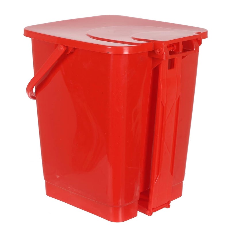 Kuber Industries Kuber Industries Square Premium Plastic Pedal Dustbin with Lid for HomeKitchenOffice 10 Ltr Red  - Image 5