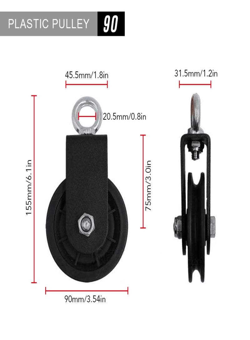 Generic Bearing Pulley Wheel U Type Swivel Pulley Heavy Duty Traction Wheel with Dual Mute Bearings Super-Silent Detachable 360 Degree   Rotation for Cable Machine Gym Equipment Part Garage Door Home Gym Equipment  Indoor Strength Training  - Image 4