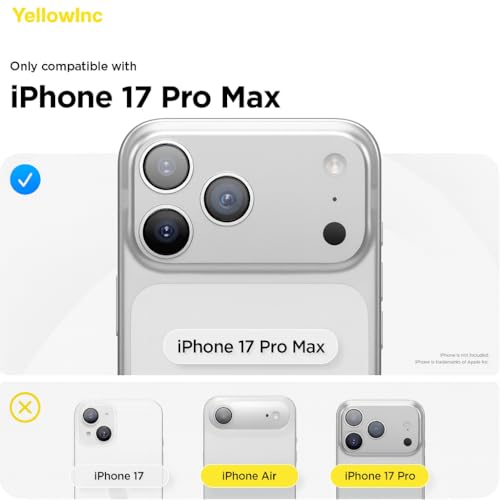 YellowInc 4-Layer Hybrid Liquid Silicone Case Cover for iPhone 17 Pro Max (2025), Microfiber Lining, Shockproof Hard PC, Soft Feel Coating (Liquid Black, iPhone 17 Pro Max) - Image 2