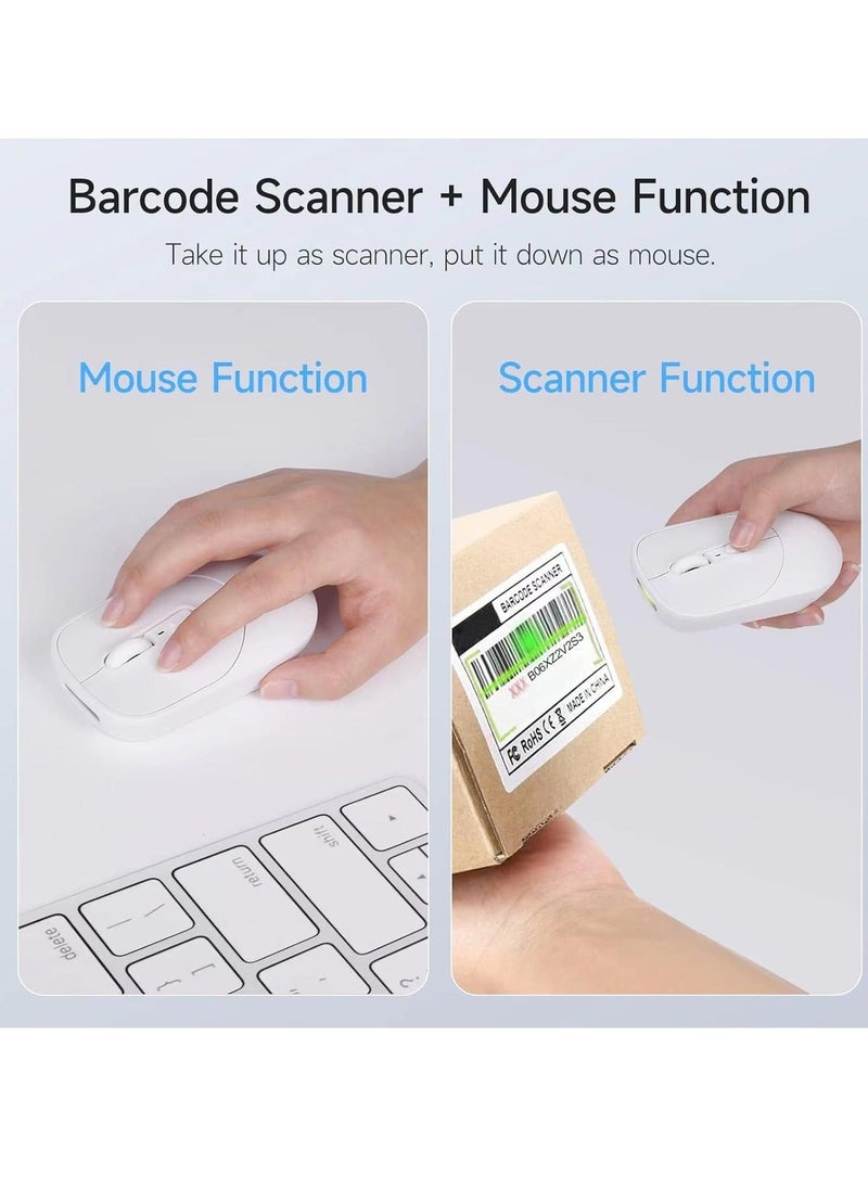 Generic - Wireless Mouse Barcode Scanner 2D Handheld Barcode Scanner with Wireless Mouse Functions Portable Barcode Reader for Inventory Library Supermarket Pharmacy Logistics - Image 1