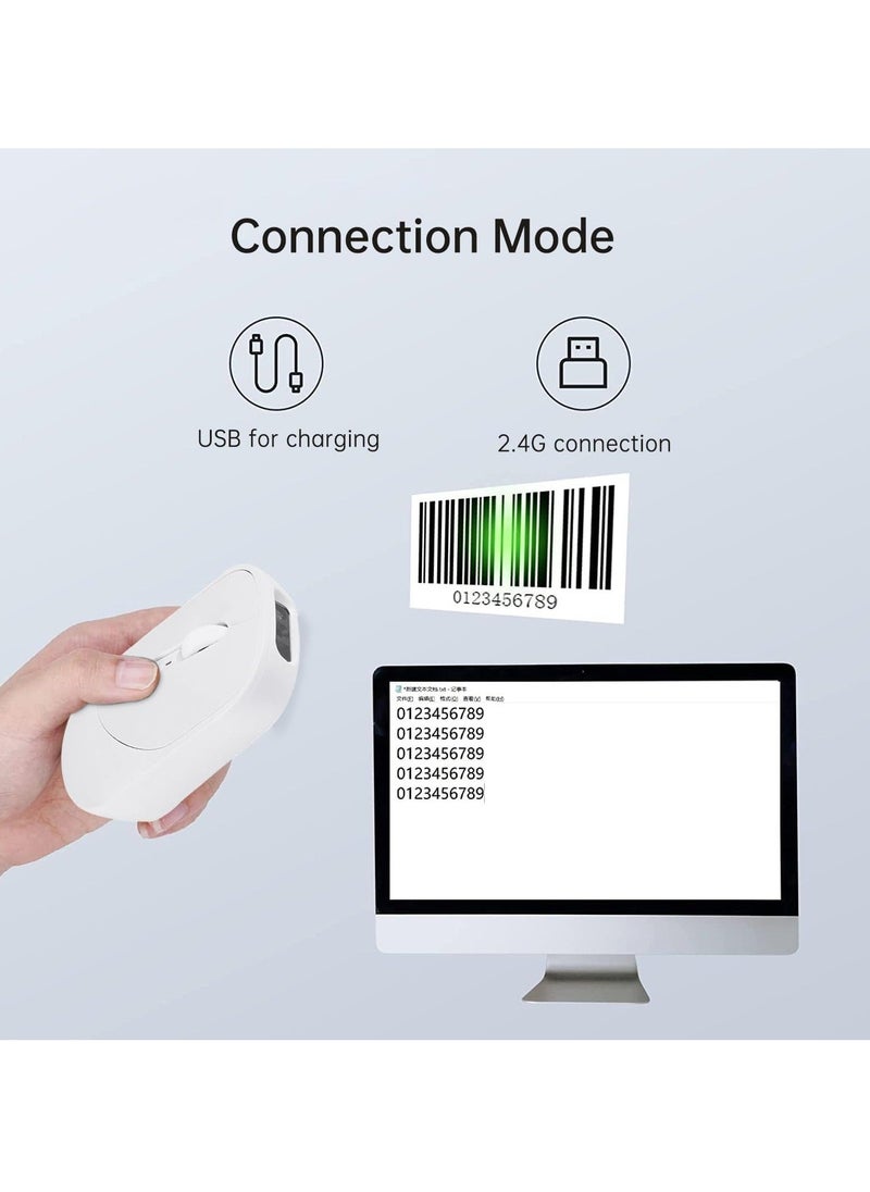 Generic - Wireless Mouse Barcode Scanner 2D Handheld Barcode Scanner with Wireless Mouse Functions Portable Barcode Reader for Inventory Library Supermarket Pharmacy Logistics - Image 1