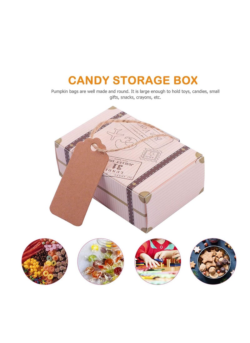 Excefore Mini Party Favor Boxes, 20pcs Mini Suitcase Wedding Candy Box, Vintage Suitcase Candy Box with Jute Twine & Tag for Travel Themed Party Wedding Bridal Shower Baby Shower, Creative Candy Box  - Image 3