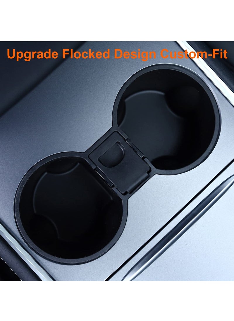 KYD - Center Console Organizer Tray Cup Holder Insert 4PCS Upgrade for 2021 2022 2023 Tesla Model 3 Y Interior Accessories Flocked Organizer Armrest Hidden Cubby Drawer Storage Box ABS Material Custom Fit - Image 1