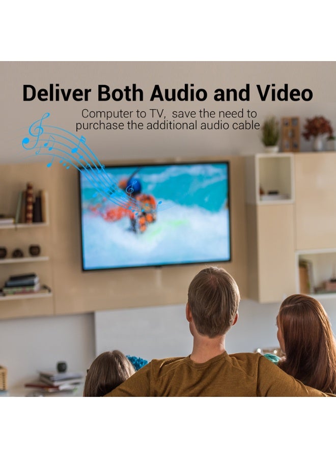 VENTION 4K DisplayPort to HDMI Cable 1M Black Model # HAGBF - Image 5