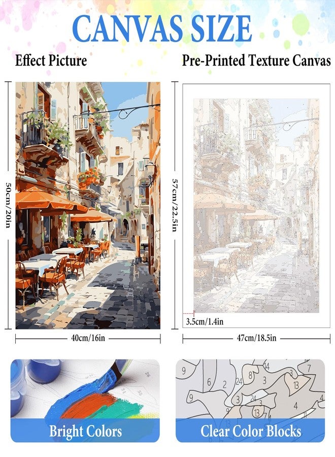 PRASIO Paint by Numbers Kit for Adults Beginner, Landscape Adult Paint by Number Kits on Canvas, DIY Acrylic Watercolor Oil Paint by Number for Adults for Home Decor Gift 16x20 Inch - Image 3
