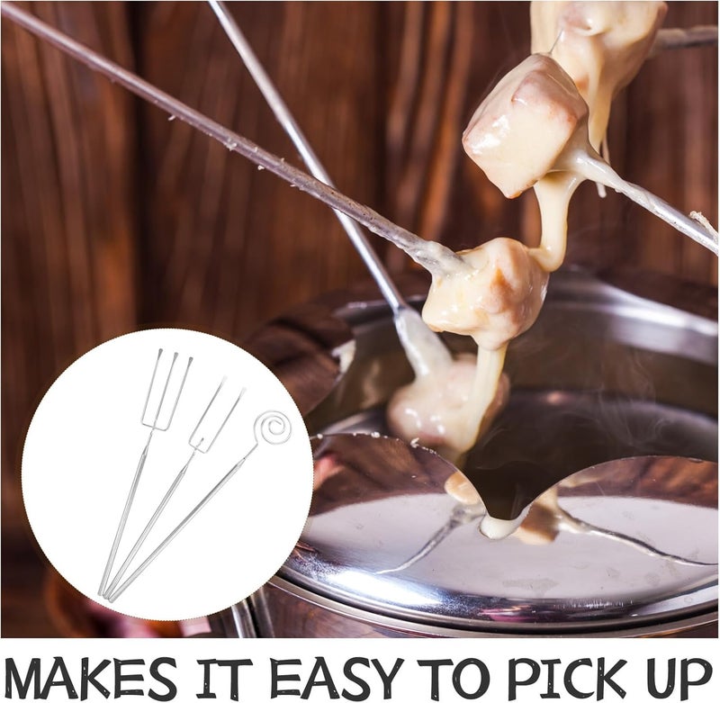 3pcs Stainless Steel Fondue Forks Set for Cheese Chocolate Dipping and Baking Small Appetizer Cocktail Forks for Home Kitchen Use - Image 3