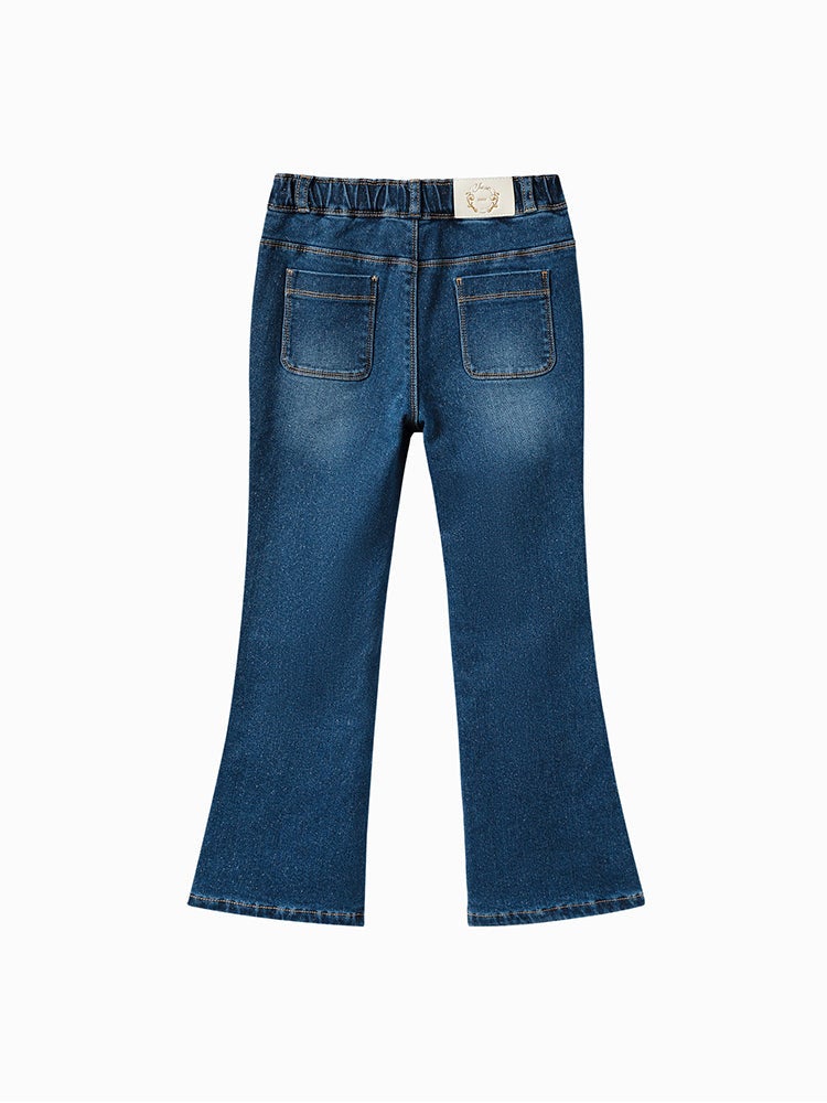 بالابالا بنطلون جينز بمسحات باهتة للبنات - Image 5