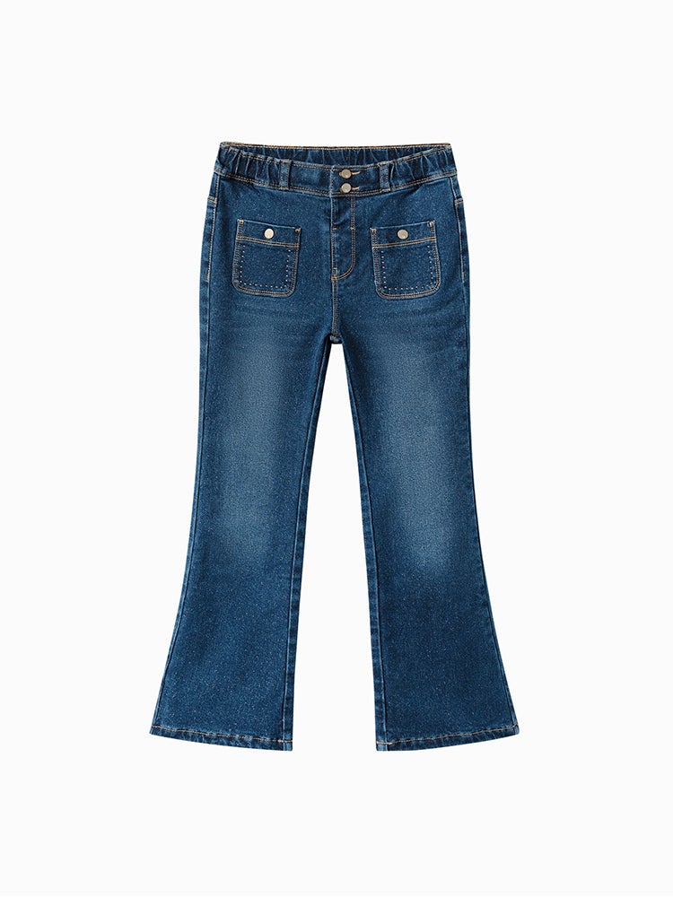 بالابالا بنطلون جينز بمسحات باهتة للبنات - Image 4